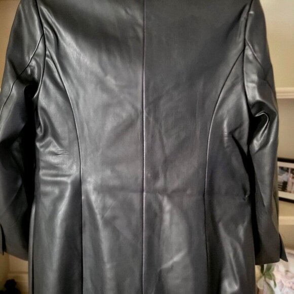 New York and Company Vegan Leather Double Brstd Blazer Dress -L - Picture 6 of 9